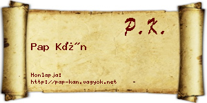 Pap Kán névjegykártya